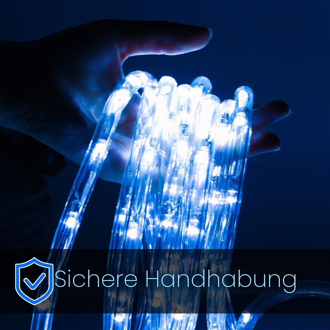 Lospitch 10m LED Lichtschlauch Innen und Aussen, 240 LED Schlauch IP20 Lichterschlauch, Schwarz Cont