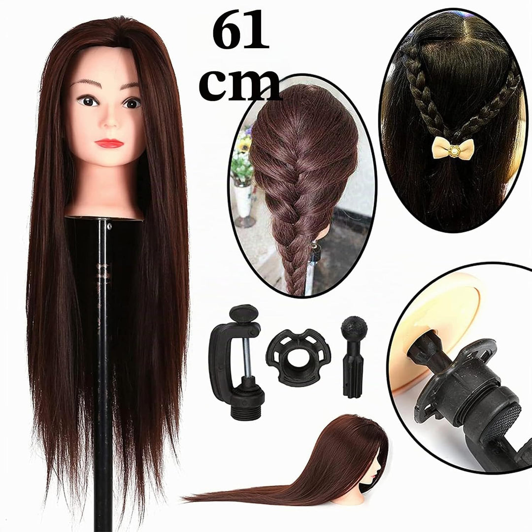 Youyijia Übungskopf Trainingsköpfe 24" Frisierkopf Haar Mit Halter Trainingskopf Frisurenkopf Puppen
