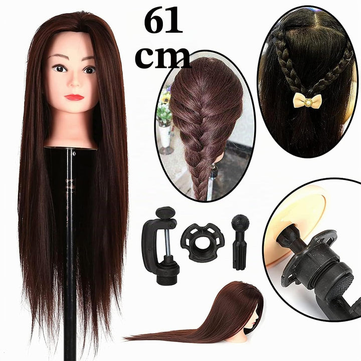 Youyijia Übungskopf Trainingsköpfe 24" Frisierkopf Haar Mit Halter Trainingskopf Frisurenkopf Puppen