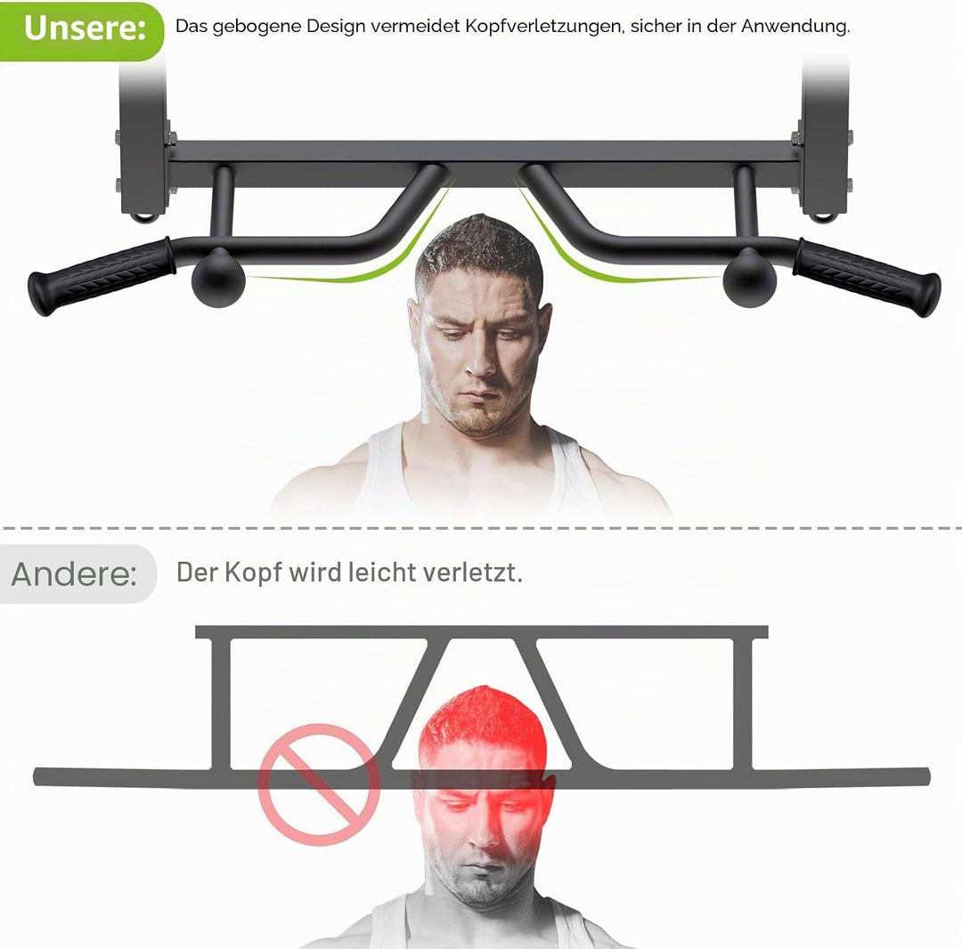 Kipika Multifunktionale Balken montierte Klimmzugstange, 4 Stufen der Höhenverstellung, Multi-Winkel
