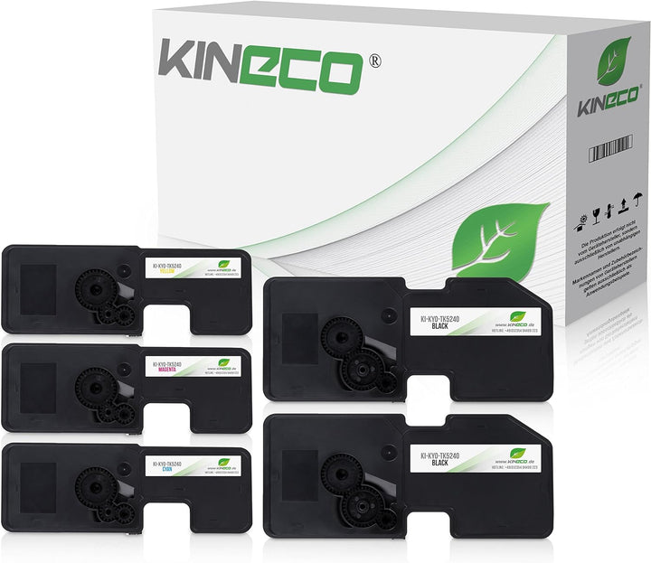Kineco 5X Toner ersetzt TK5240 2X bk 1x CMY Multipack für Kyocera Ecosys M5526cdw P5026cdn