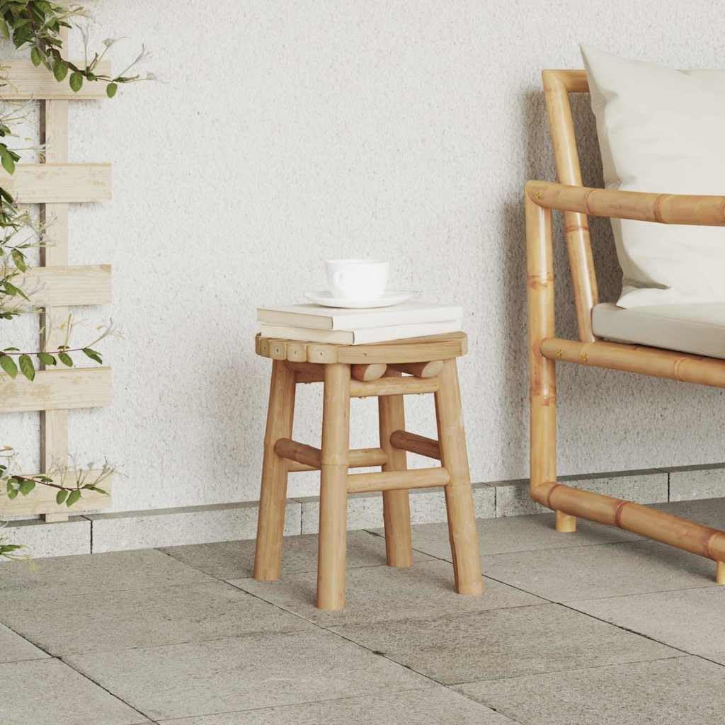 vidaXL Hocker Bambus Natur 30 x 30 x 36 cm Bambus, Wohnzimmer, Rustikaler Bambushocker, Rückenloser