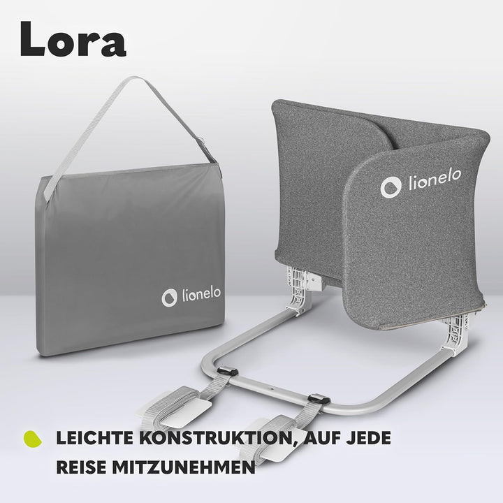 Lionelo Lora Tragbares Bettschutzgitter für Kinder, Neigungsverstellung bis 180°, klappbares Schutzg