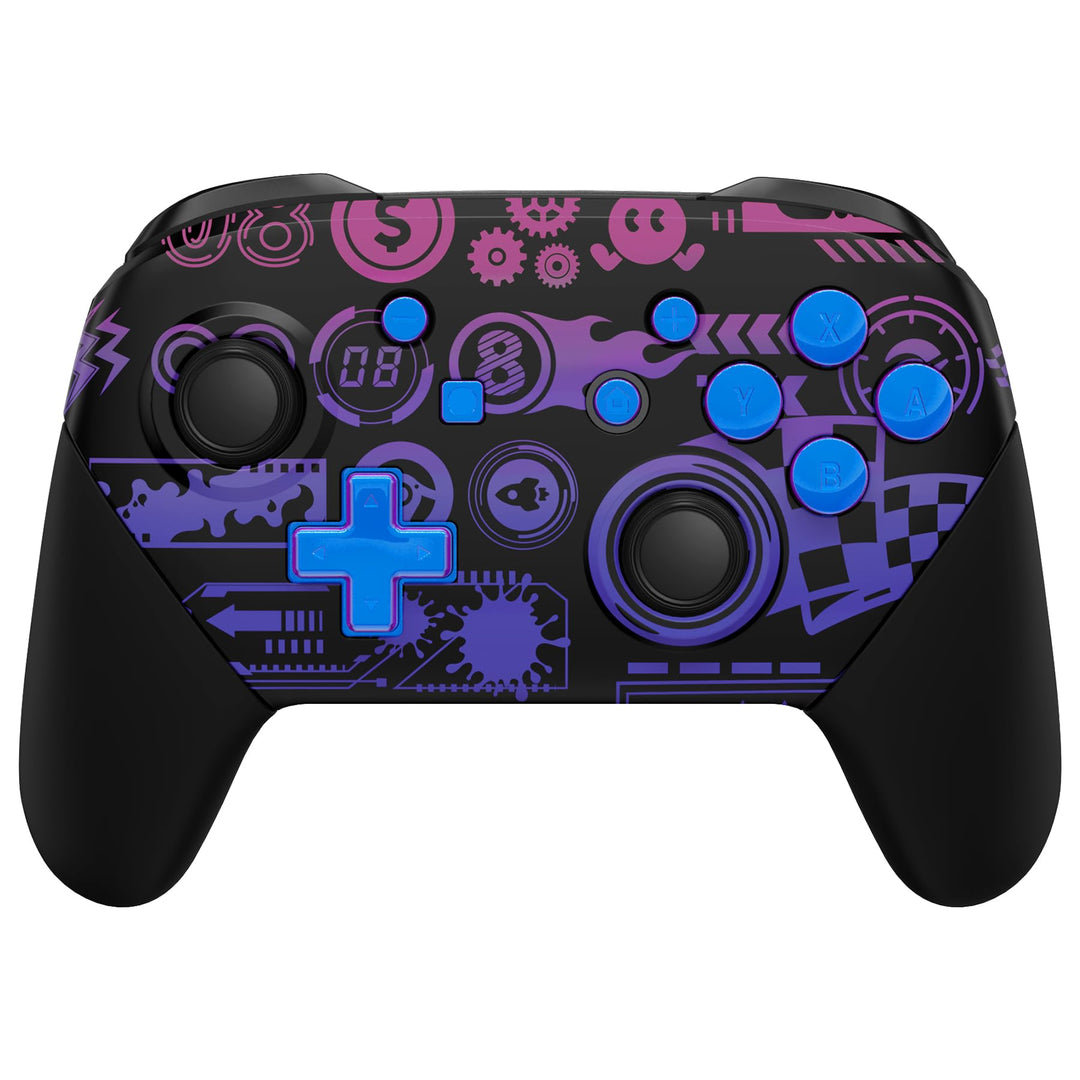 eXtremeRate Full Gehäuse Set kompatibel mit Nintendo Switch Pro Controller, DIY-Ersatz Front Hülle/B
