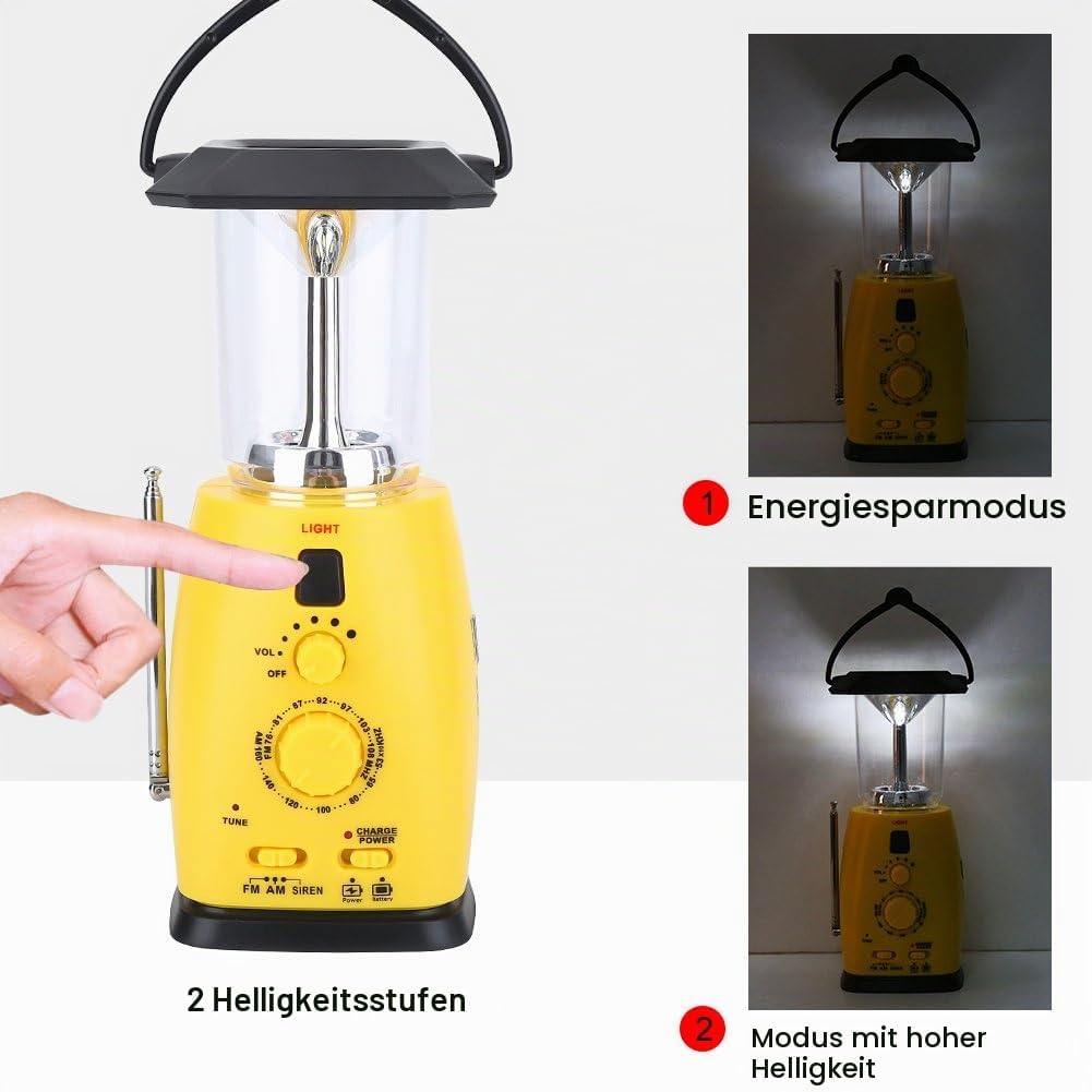 Kurbelradio, Solar Radio Ernstfall LED Taschenlampe Solarradio mit Kurbel Weltempfänger mit Handylad