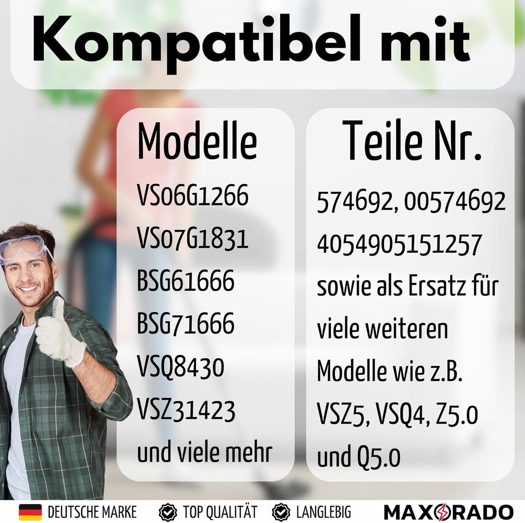 Bodendüse Möbelpinsel Staubsaugerrohr Verlängerungsrohr für Bosch Siemens VS06B1110 Synchropower Sau