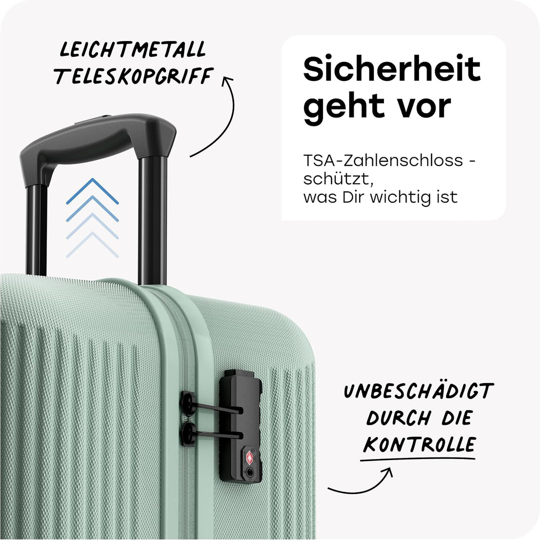 travelite 4-Rad Hartschalenkoffer gross 96 Liter, Gepäck Serie BALI: ABS Hartschalen Trolley mit TSA