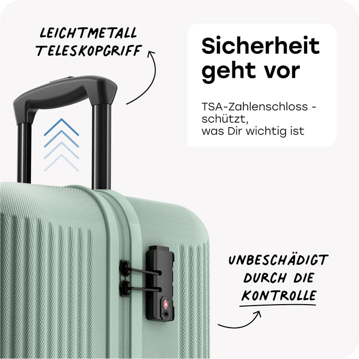 travelite 4-Rad Hartschalenkoffer gross 96 Liter, Gepäck Serie BALI: ABS Hartschalen Trolley mit TSA