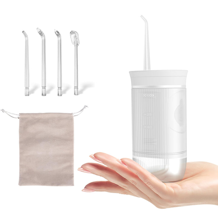 Munddusche Kabellos - Munddusche Testsieger Water Flosser for Teeth 3 Modi & 4 Düsen, IPX7 Wasserdic