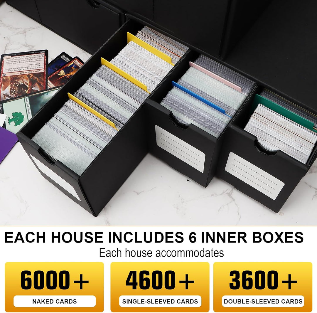 HIMOMO Sammelkarten-Aufbewahrungsbox für 6000+ Trading Card Karten, Karten Aufbewahrungsbox mit 16 K