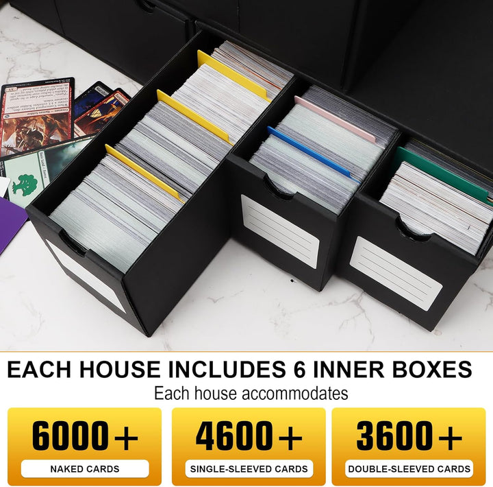 HIMOMO Sammelkarten-Aufbewahrungsbox für 6000+ Trading Card Karten, Karten Aufbewahrungsbox mit 16 K