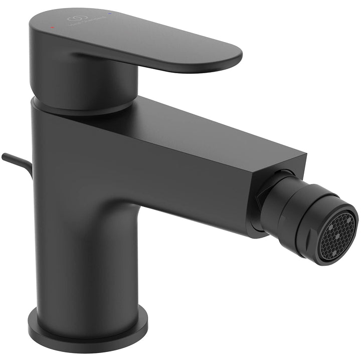 Ideal Standard BC705XG Cerafine O Bidetarmatur mit Zugknopf-Ablaufgarnitur Silk Black, Silk Black
