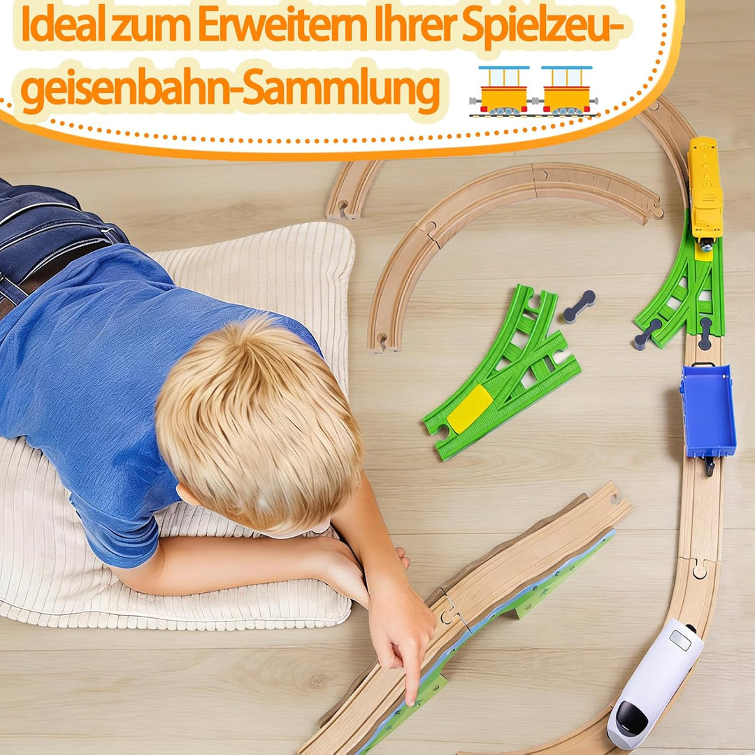 Holzeisenbahn Schienenset, Kompatibilität mit Allen Holzeisenbahn Zubehör und Holzschienen, robust l