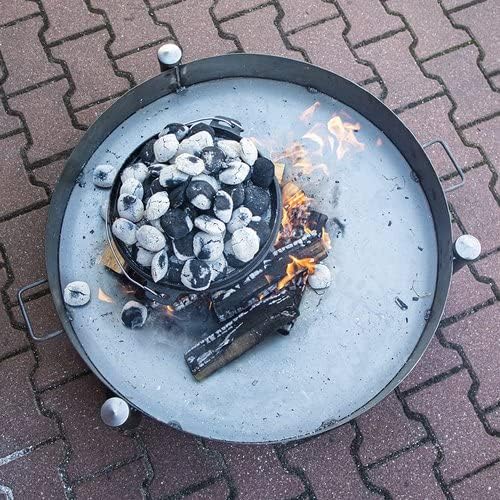 Browin- Massive Feuerschale 70 cm Stahl geschweisst - Robuste Feuerstelle für Garten & Terrasse - De