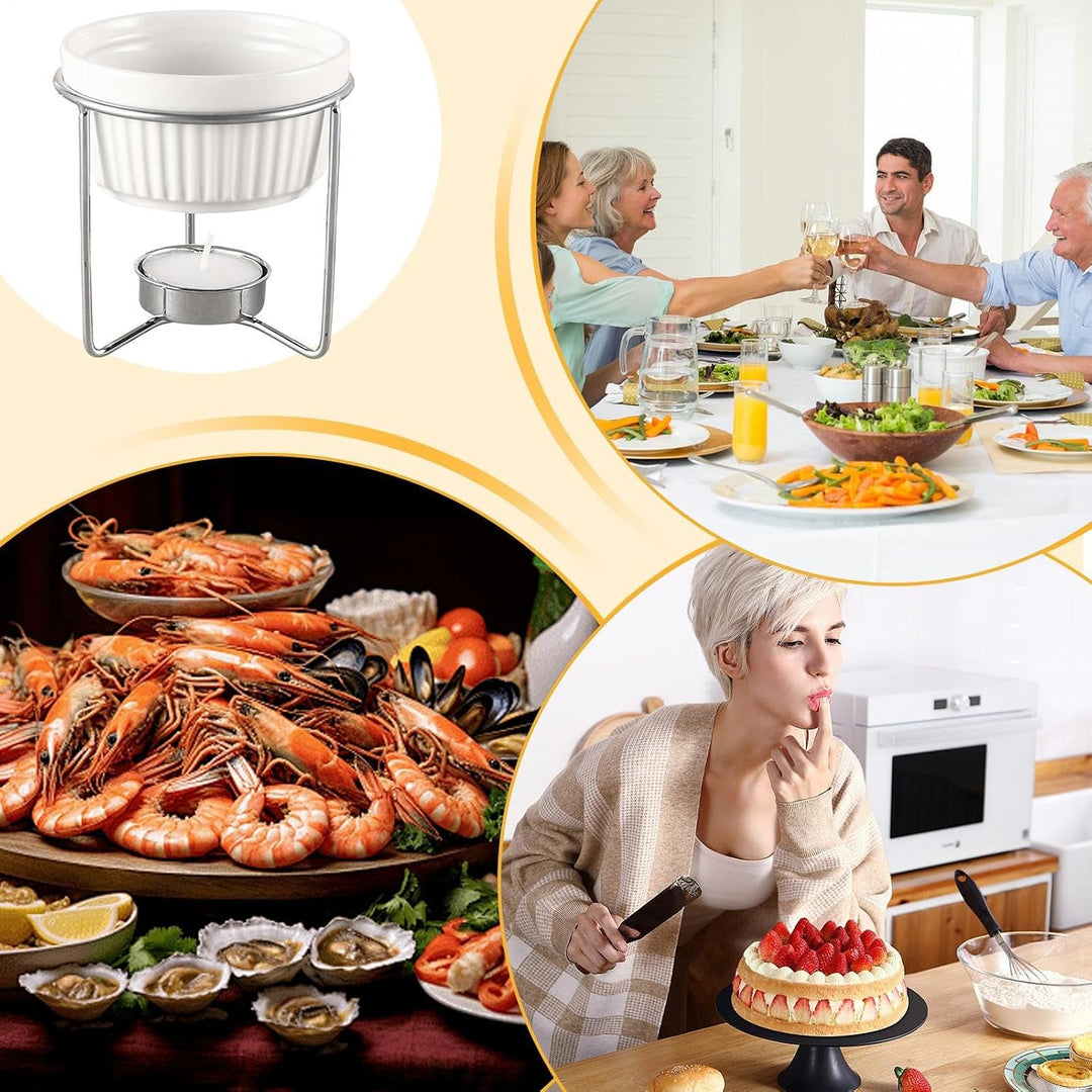 Keramik-Fondue-Wärmer – Buttertopf-Set, Küchenzubehör mit tragbarem Design, Kochzubehör mit leicht z