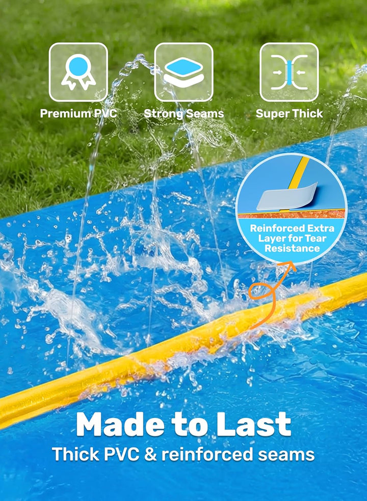 Sloosh riesige Wasserrutsche, 914cm x 183cm Rasen Wasserrutsche mit eingebautem Sprinkler und 2 Slip