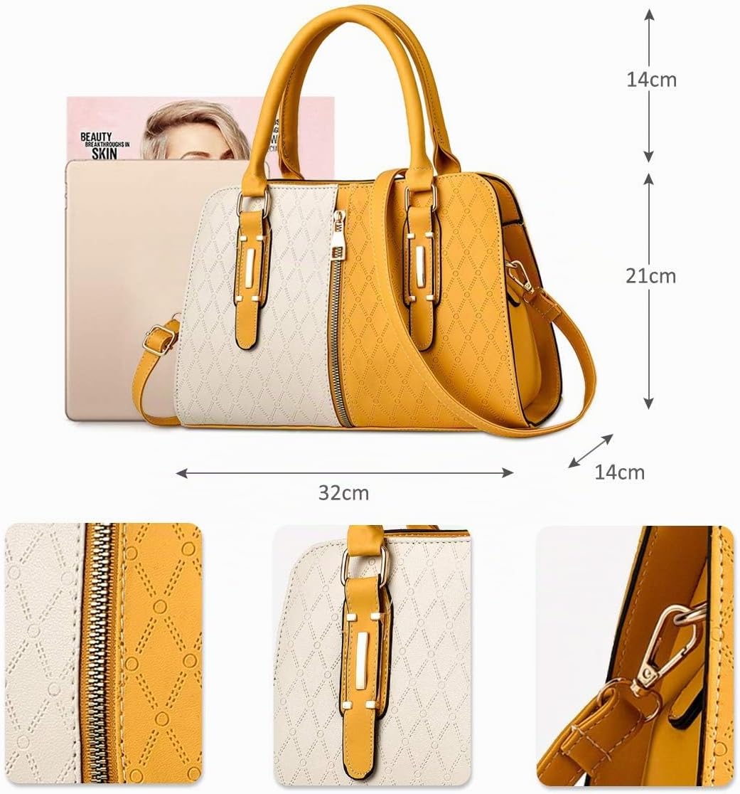 NICOLE &amp; DORIS Schultertasche Damen Mode PU Leder Schick Shopper Handtasche Umhängetasche Tote Handt