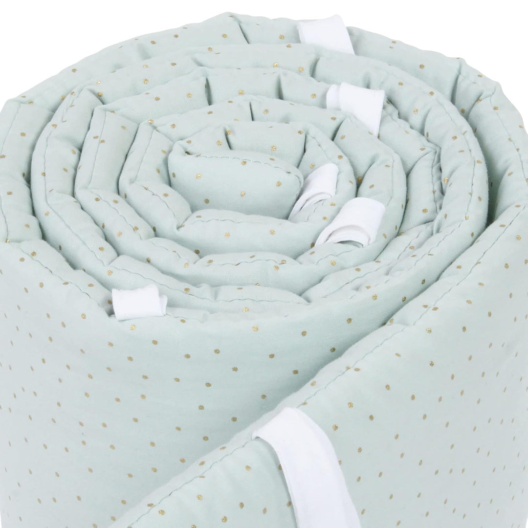 babybay Nestchen Mesh Royal passend für Modell Original, mint Glitzerpunkte gold