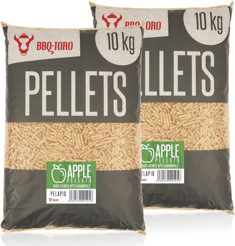 BBQ-Toro Apple Pellets aus 100% Apfelbaumholz (20 kg) | Apfelpellets für Grill, Smoker, Pellet-Pizza