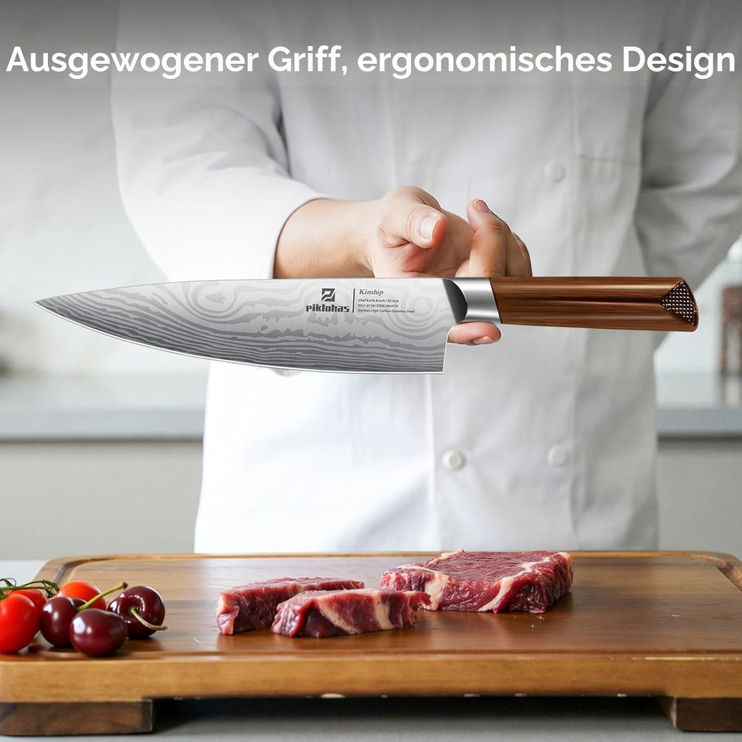 Küchenmesser-Sets mit Block, 15 Stück Messersets mit magnetischem, abnehmbarem Messerhalter, Hartsta