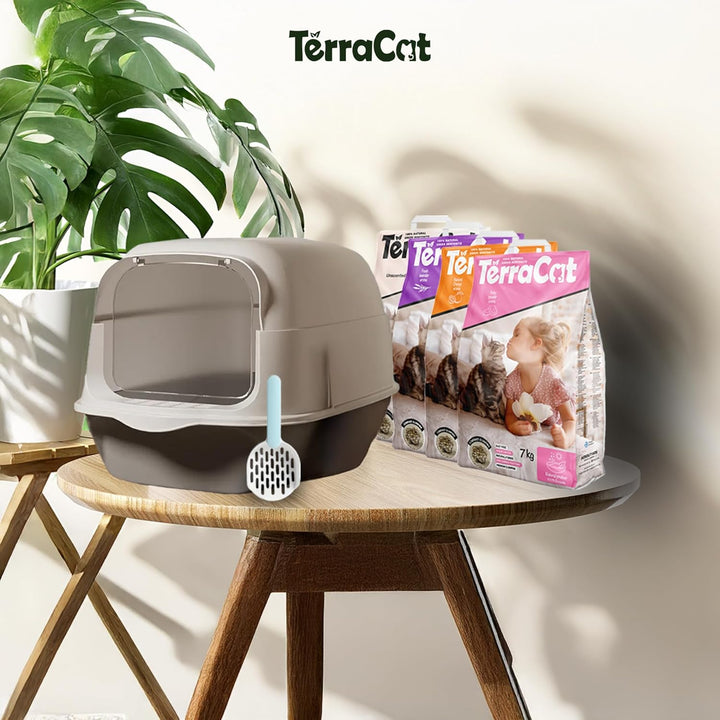 TerraCat Katzenstreu,12.5L - 10Kg Cat Litter, 100% Natürlicher Griechischer Bentonit Katzenstreu Klu