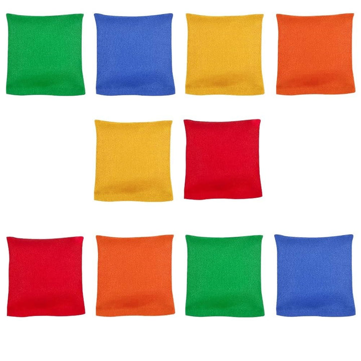 Cornhole Säckchen, 10 Stück 8 x 8cm Sitzsäcke Werfen Bunte Sandsäckchen Wurfsäckchen für Cornhole Sp