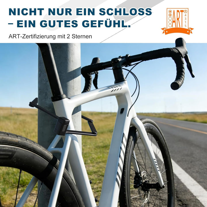 TECHCYC Fahrradschloss 90cm, ART 2 Sterne Faltschloss mit Schlosshalter, Fahrrad Schloss mit 3 Schlü