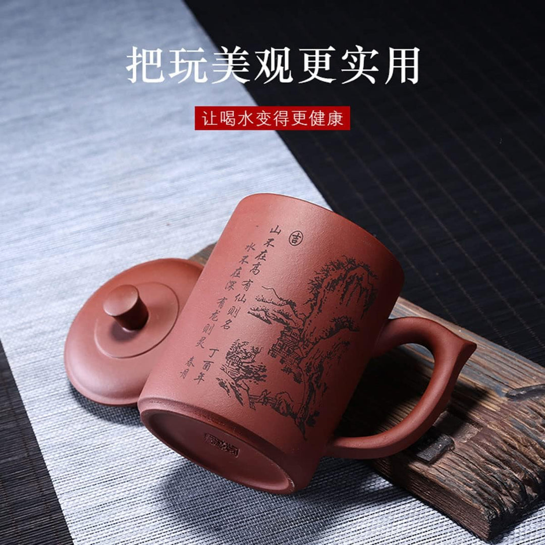 Liang baobao Yixing Purple Sand Clay Tea Cup 500ml Chinesische Zisha Teetassen Griff Lippe Tassen (R
