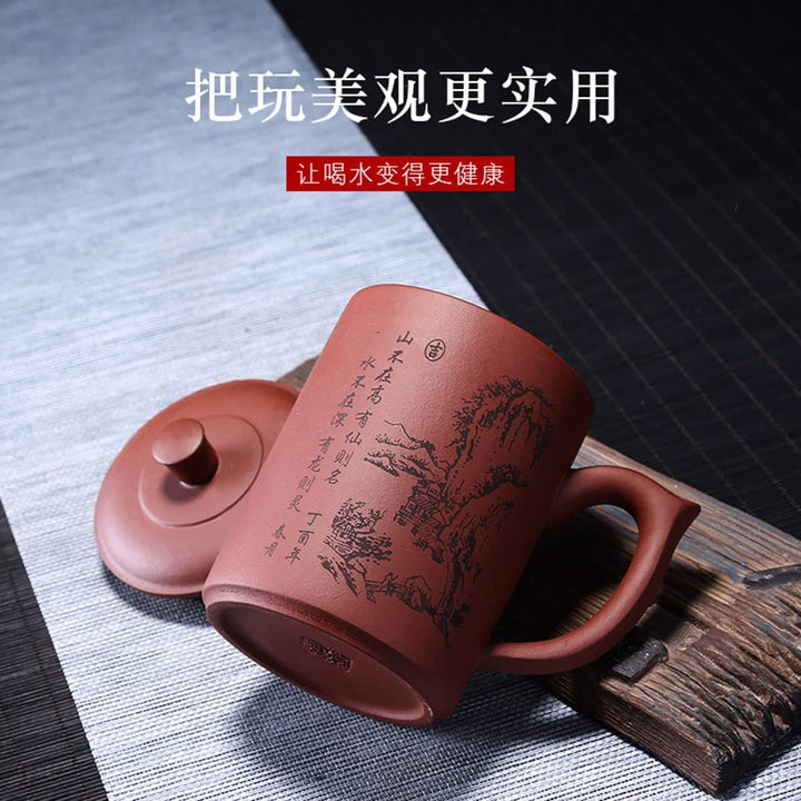 Liang baobao Yixing Purple Sand Clay Tea Cup 500ml Chinesische Zisha Teetassen Griff Lippe Tassen (R
