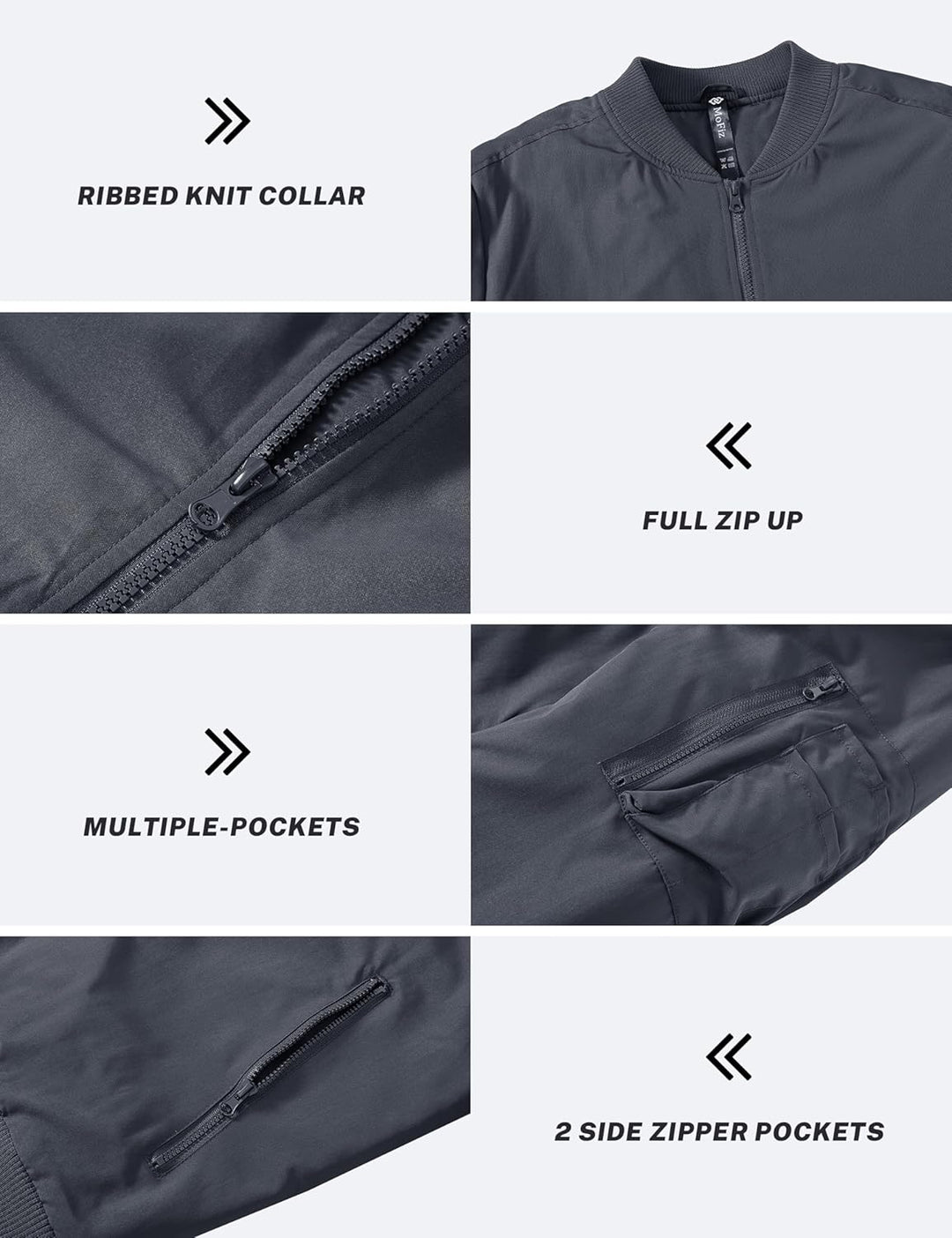 MoFiz Bomberjacke Herren Warm Gefüttert Winterjacke Übergangsjacke US Fliegerjacke Militär Bomber St