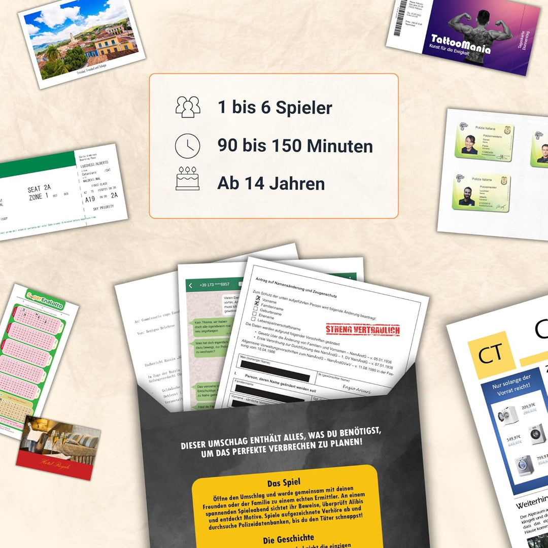 Coup Spiele – Reales Verbrecher-Spiel für zu Hause – Krimi-Spiele für Erwachsene – 3 spannende Coups
