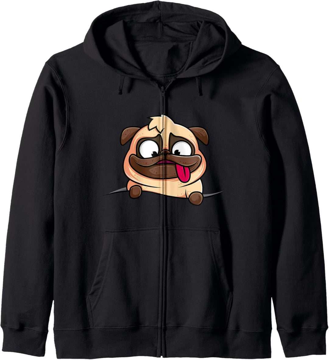 Brusttasche im niedlichen Mops-Hundedesign Carlino Doguillo Kapuzenjacke