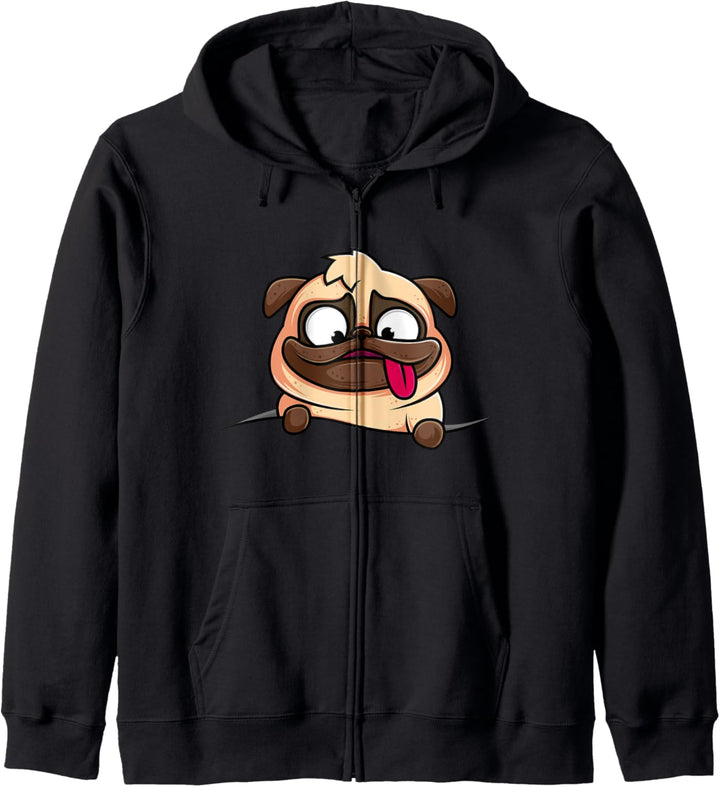 Brusttasche im niedlichen Mops-Hundedesign Carlino Doguillo Kapuzenjacke