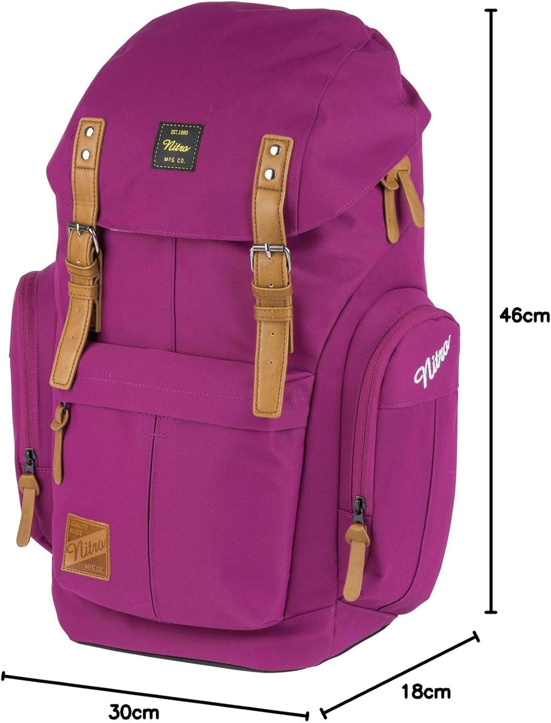 Daypacker Alltagsrucksack im Retro Look mit Gepolstertem Laptopfach, Schulrucksack, Wanderrucksack o