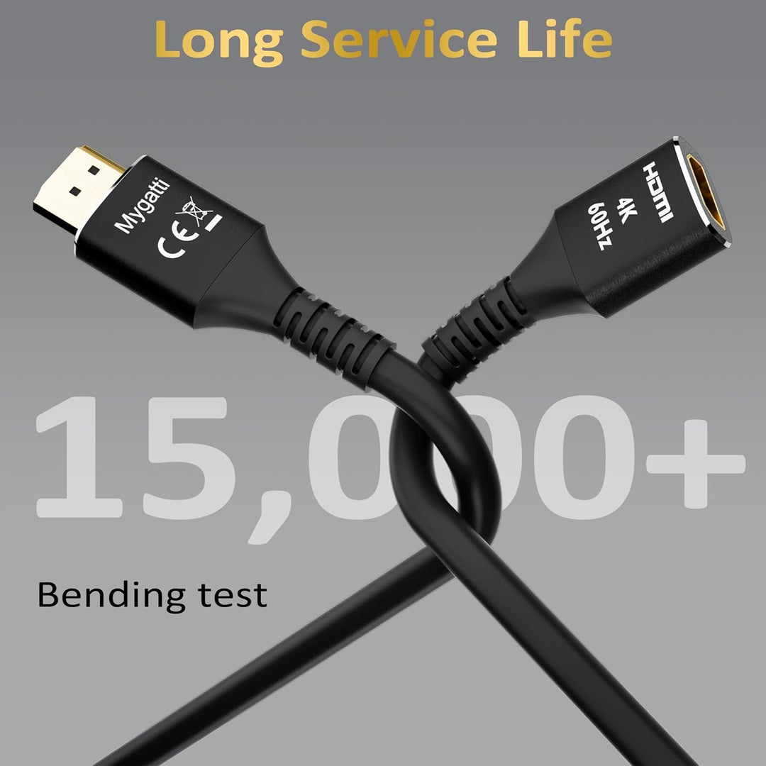 HDMI 2.0 Verlängerungskabel(10 Meter),HDMI Stecker auf Buchse 4K@60Hz, HDMI Kabel, HDMI Extender,kom