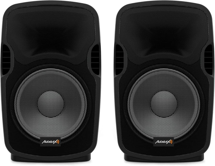 Audibax Party 212 Led Set 2 Altavoces 12" PRO 1000W Pico + Soportes + Cableado + Micrófono