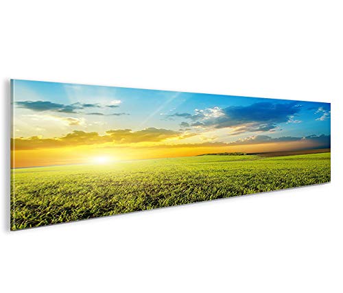 islandburner Bild Bilder auf Leinwand Sonnenfeld Landschaft Panorama XXL Poster Leinwandbild Wandbil
