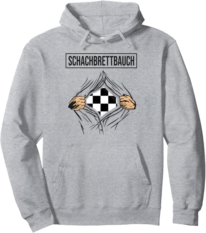 Schachbrettbauch Waschbrettbauch Schachspieler Schachbrett Pullover Hoodie