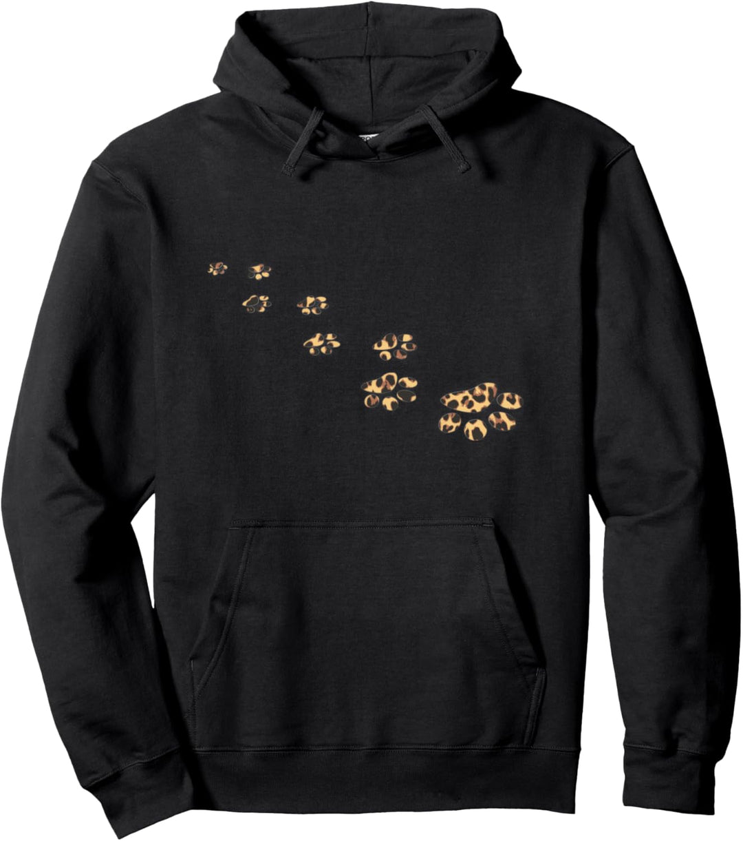 Tierpfoten mit Leopardenabdruck Pullover Hoodie