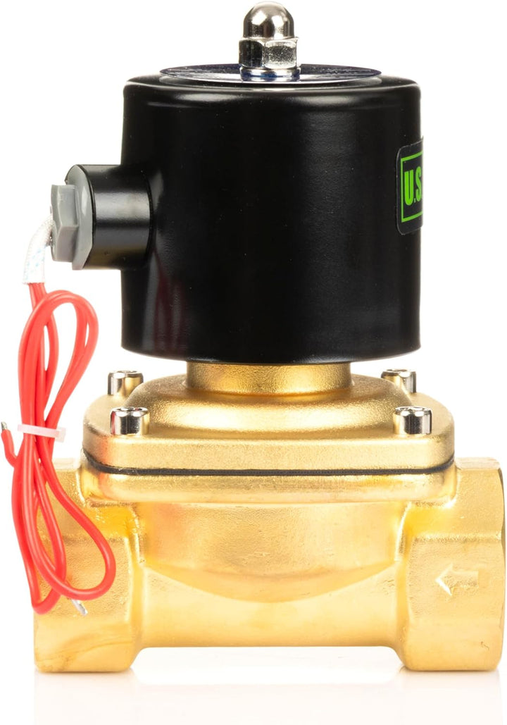 U.S. Solid 1-1/4" Messing Elektrisch Magnetventil 12V DC stromlos geschlossen VITON Wasser Luft Öl G
