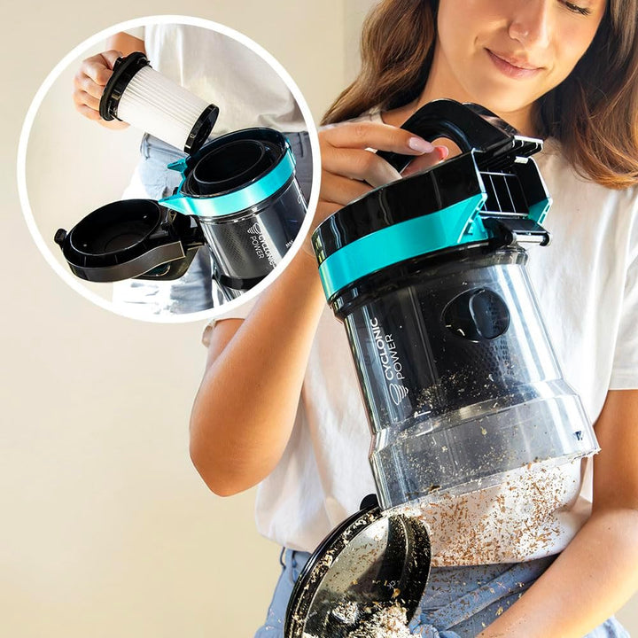 Cecotec Beutelloser Bodenstaubsauger Conga Rocksta Cyclonic Plus. 800W, Grosse Kapazität 2L Behälter
