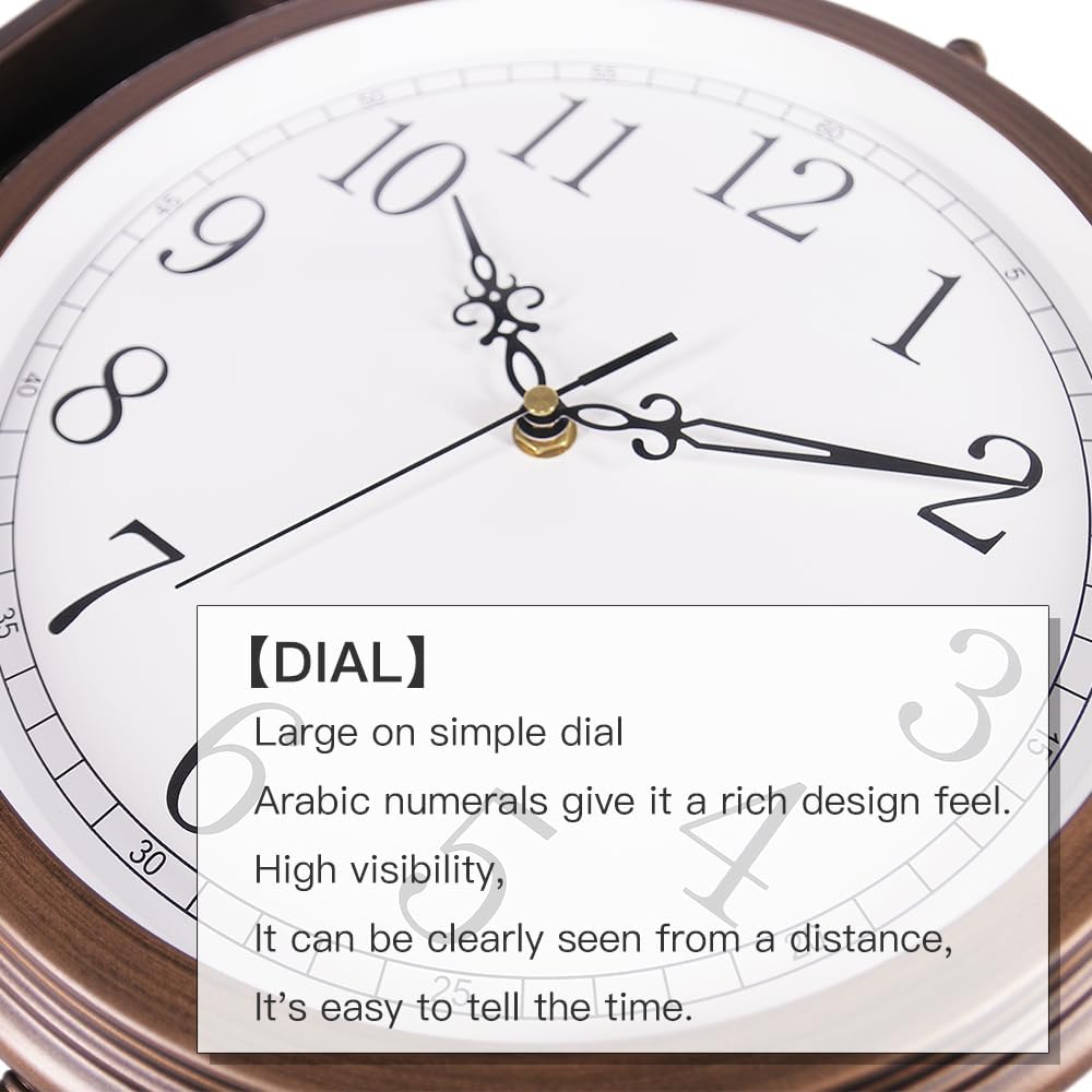 BESTIME 66264A 40,6 cm doppelseitige Metall-Wanduhr mit antikem rotem Kupfer. Stabiler Rahmen, leich