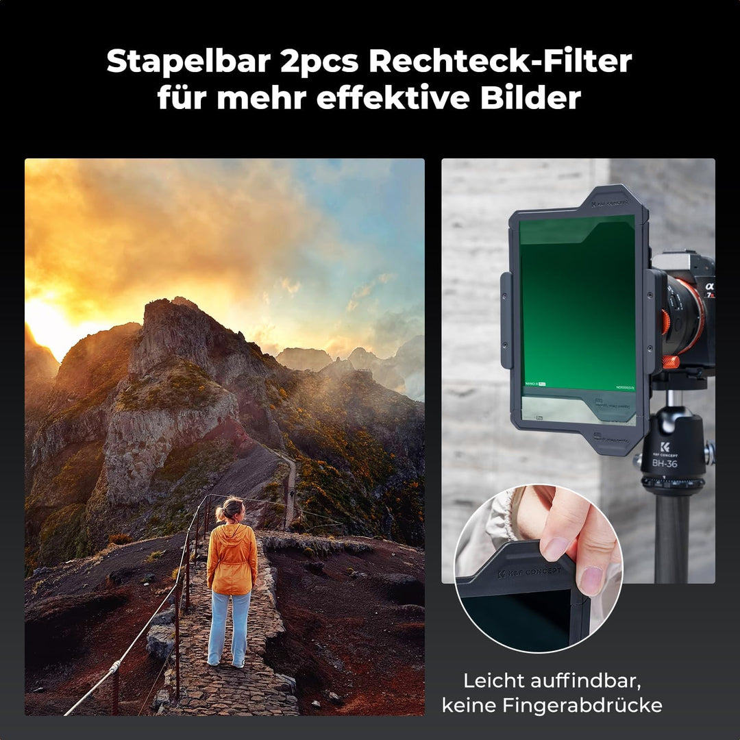 K&F Concept Nano X-PRO XS02 Filterhalter Kit Rechteck-Filterhaltersystem inkl.95mm CPL Filter+ 4er A