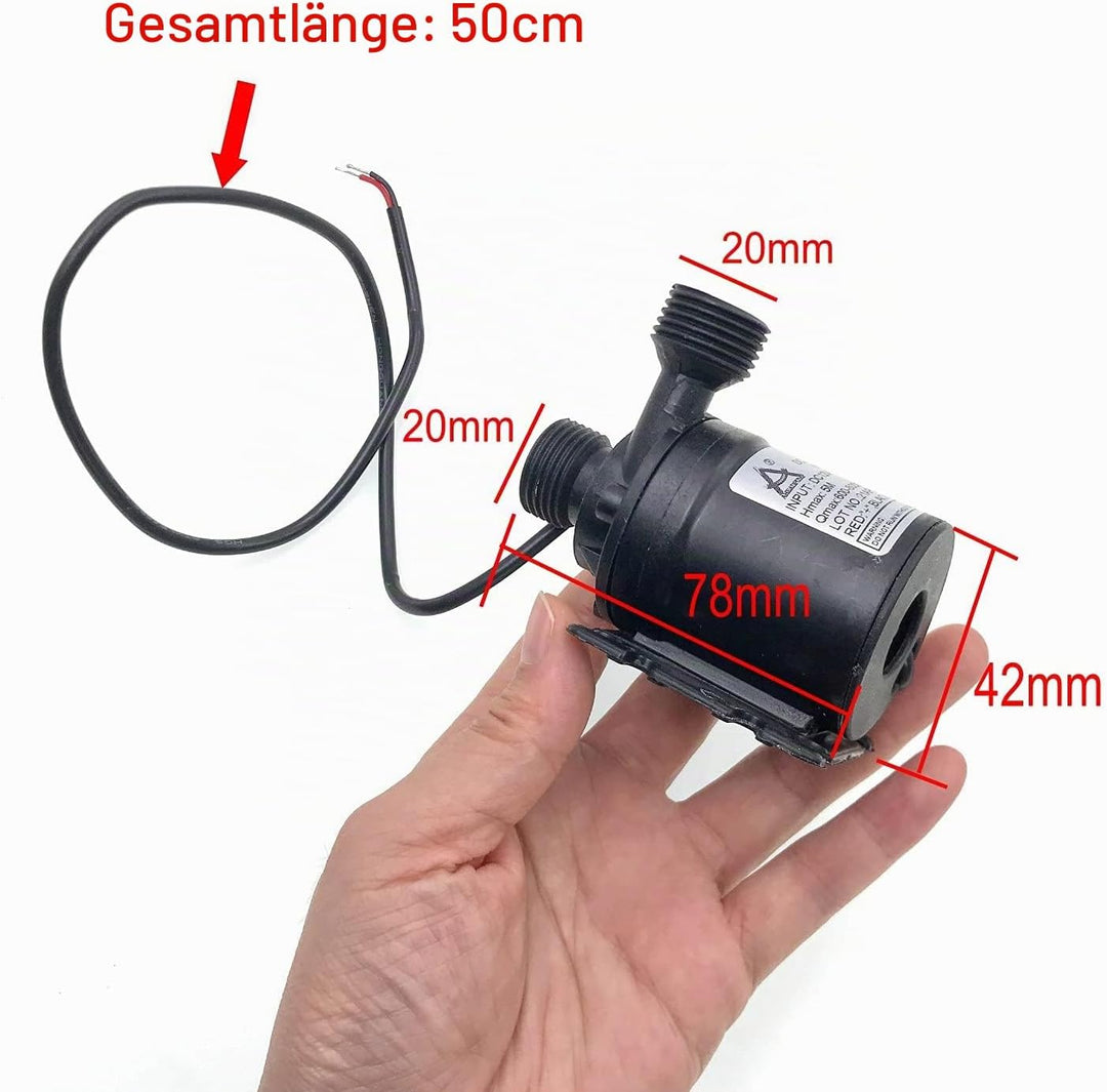 JZK DC 12V Bürstenlose Tauchwasserpumpe 800L / H 5M Micro Small Wasserpumpe für Teich/Brunnen/Pool/A