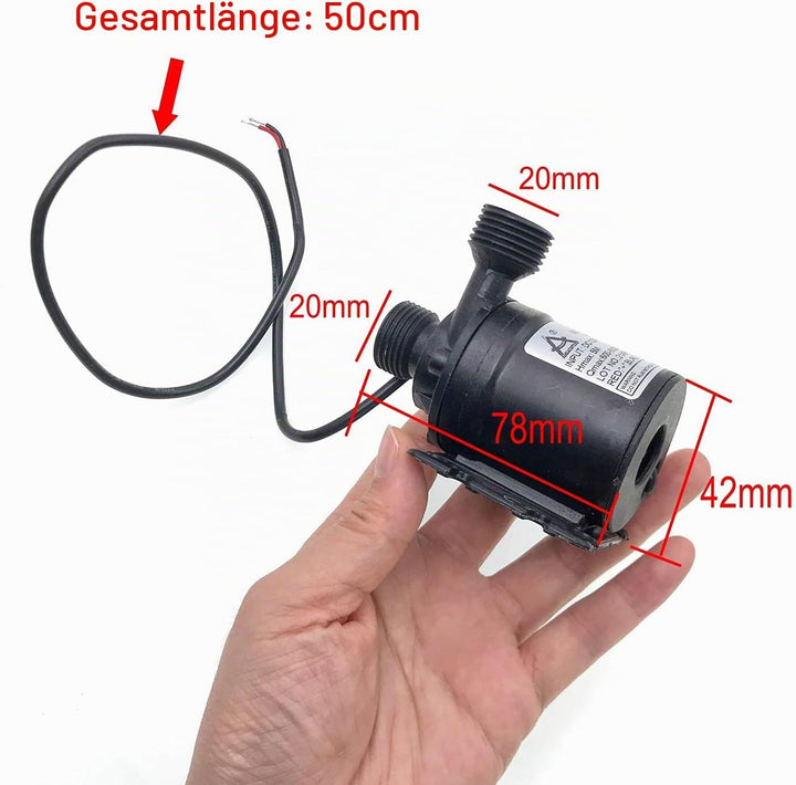 JZK DC 12V Bürstenlose Tauchwasserpumpe 800L / H 5M Micro Small Wasserpumpe für Teich/Brunnen/Pool/A