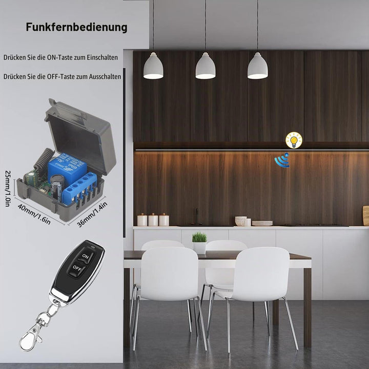 DieseRC Funk Fernbedienung Schalter 5V 12V 24V 30V 1 Kanal Funksteuerungs Relais Empfänger mit 2 Sen