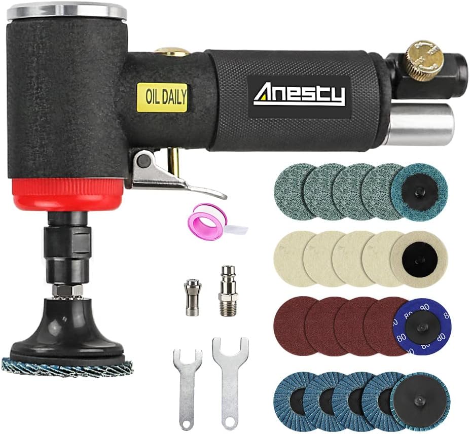 Druckluft Winkelschleifer Set - Mini Druckluft Schleifer mit 6mm & 3mm Spannzange und 20 2 Zoll Schn