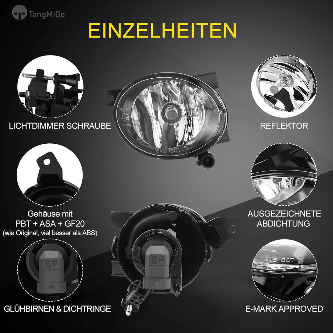 TangMiGe Nebelscheinwerfer für Volkswagen Tiguan Beetle Caddy 3 Eos Golf 6 / Cabriolet/Plus Jetta 4