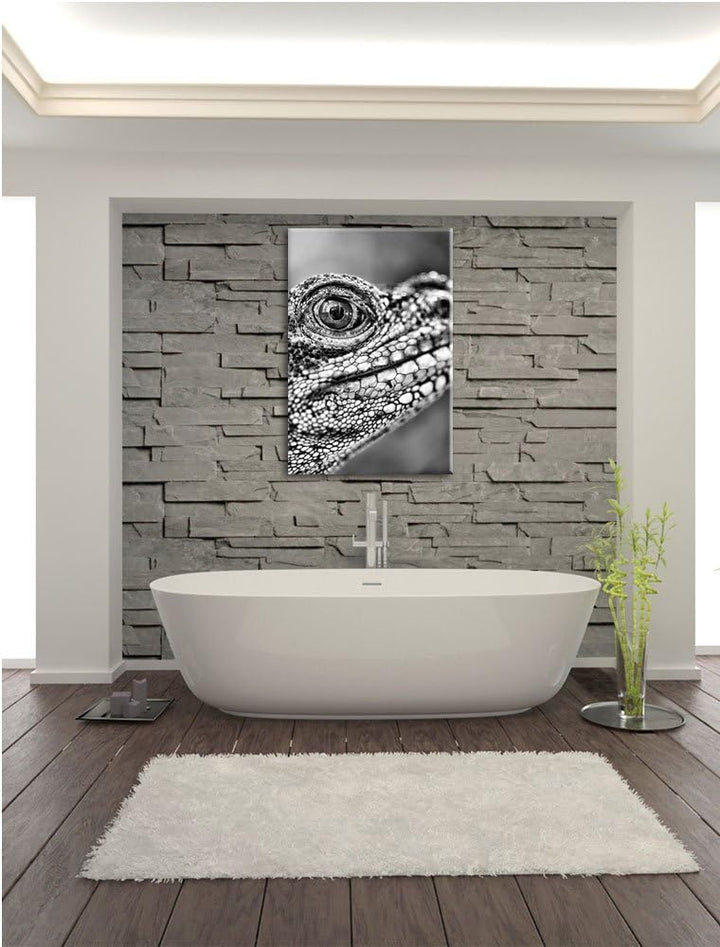 Pixxprint grosser Schuppenwaran / 100x70cm Leinwandbild bespannt auf Holzrahmen/Wandbild Kunstdruck