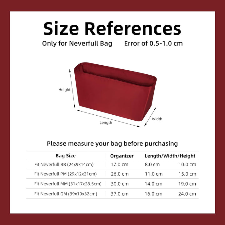 DGAZ Handtaschen Organizer Einsatz für LV Neverfull PM/MM/GM Taschen, Seide Tasche in Tasche Organiz